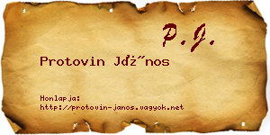 Protovin János névjegykártya