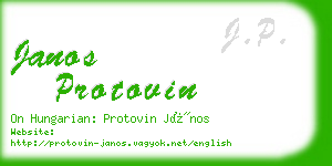 janos protovin business card